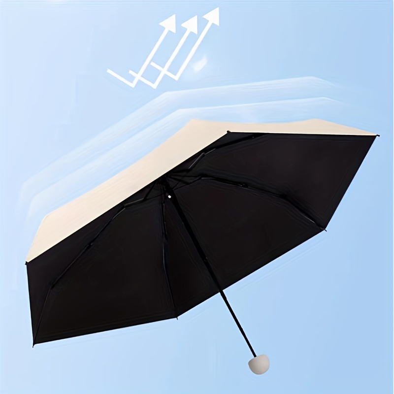 Mini Paraguas De Cinco Pliegues Paraguas De Vinilo Tela De - Temu