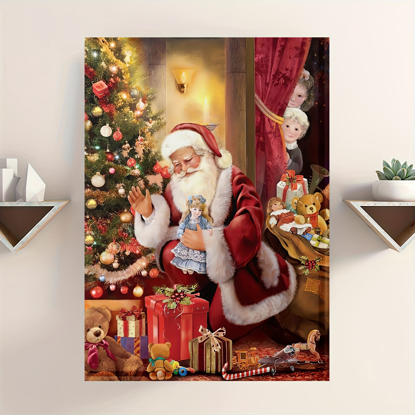 1pc Christmas Themed Digital Printed Canvas Tote Bag