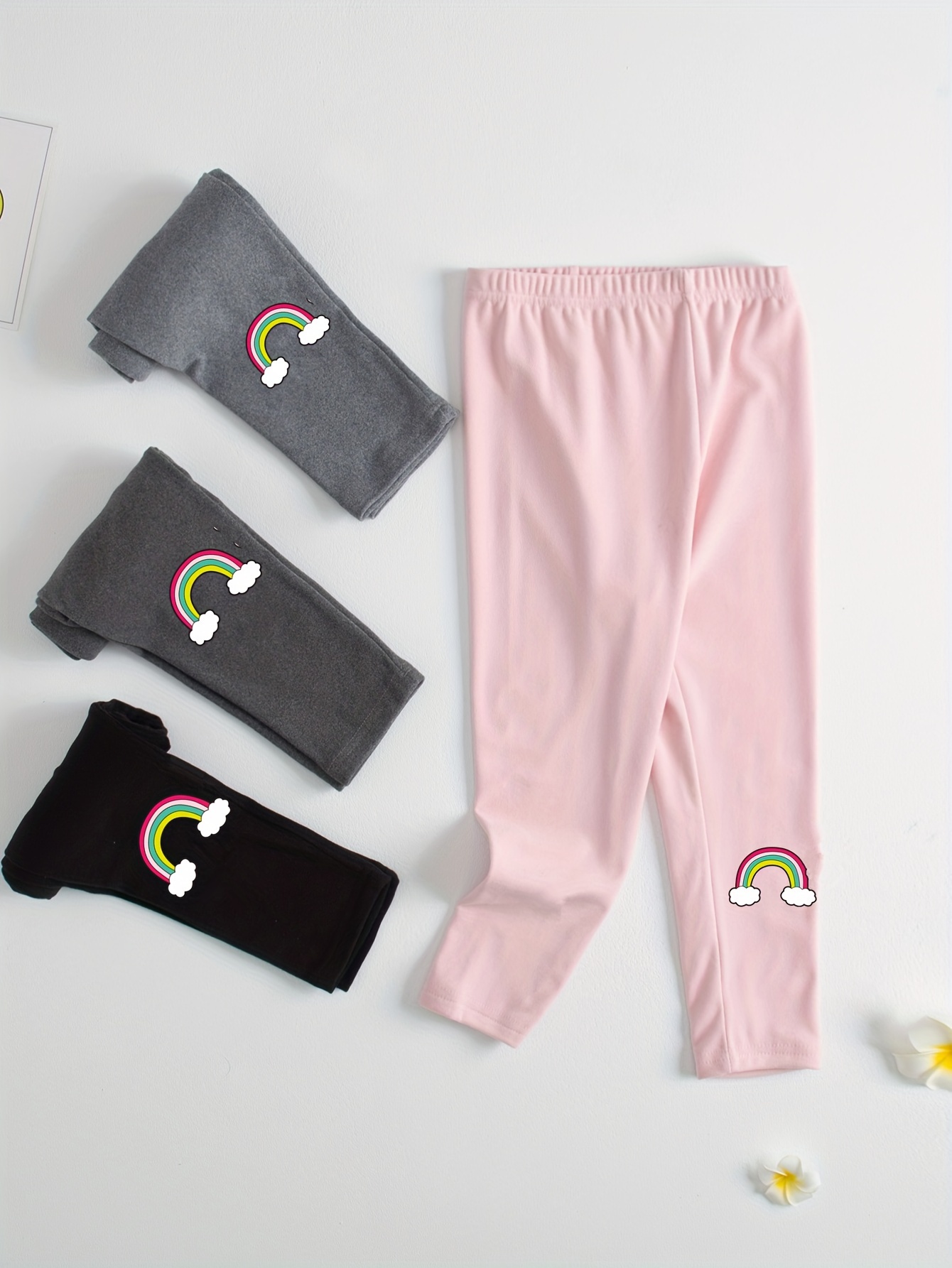 Toddler Girls Mix And Match Rainbow Striped Leggings