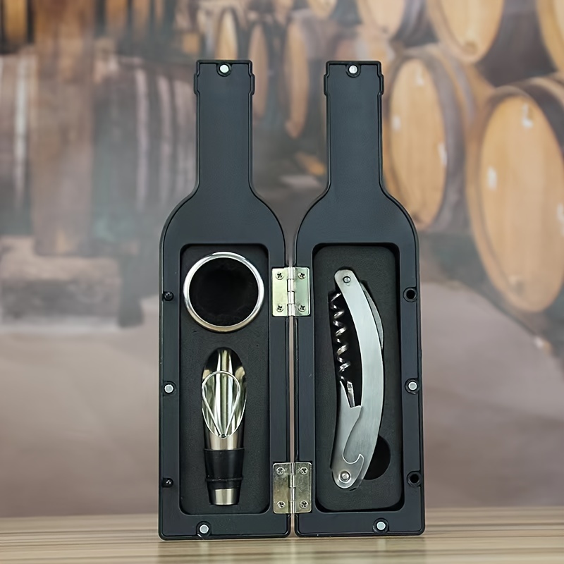 3Pc Wine Bottle Opener Accessory Gift Set Corkscrew Opener Kit