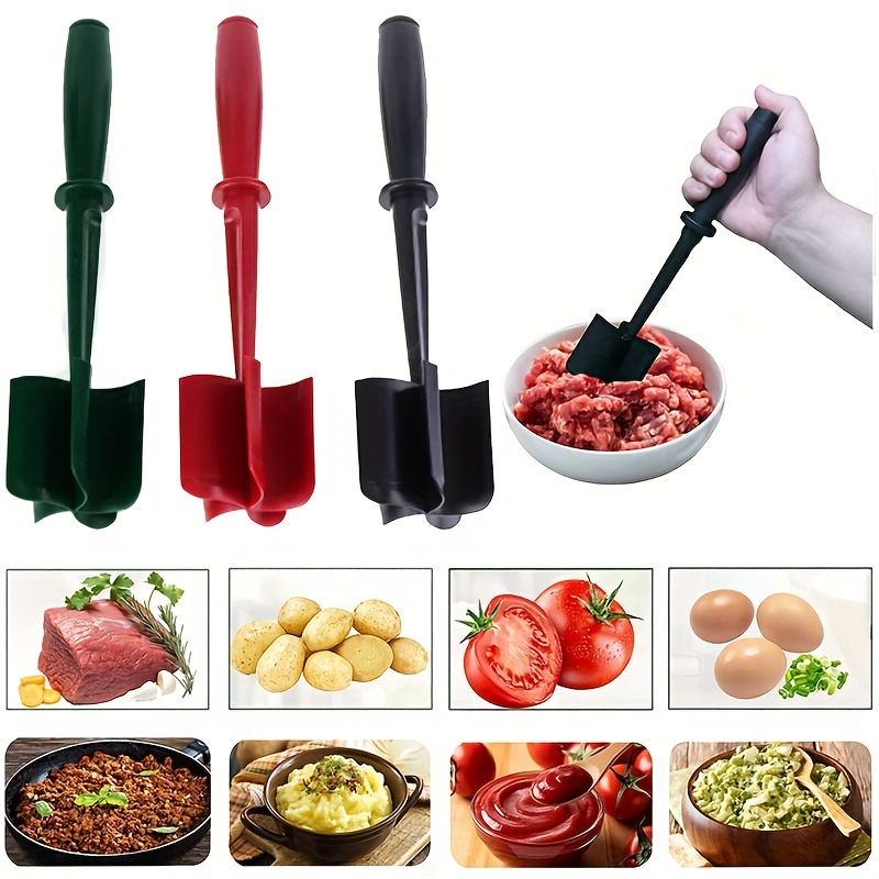 Meat Chopper, Upgraded Burger Grinder, High Temperature Resistant Burger Meat  Masher, Ground Beef Crusher, Nylon Meat Cutter Tool, Non-stick Mixing  Chopper, Safe Burger Grinder, Mixing, Stirring, Grinding And Mashing For  Rice And
