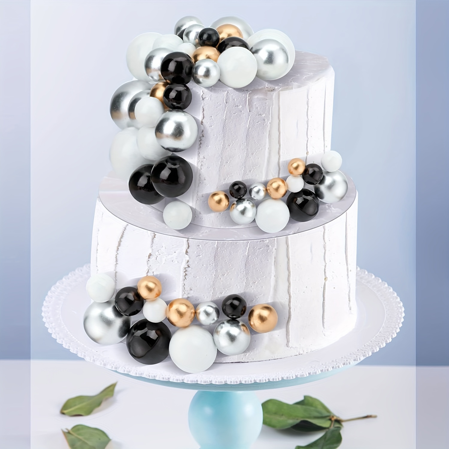 Décoration de gâteau d'anniversaire en forme de boule de mousse,  accessoires de dessert, fournitures de