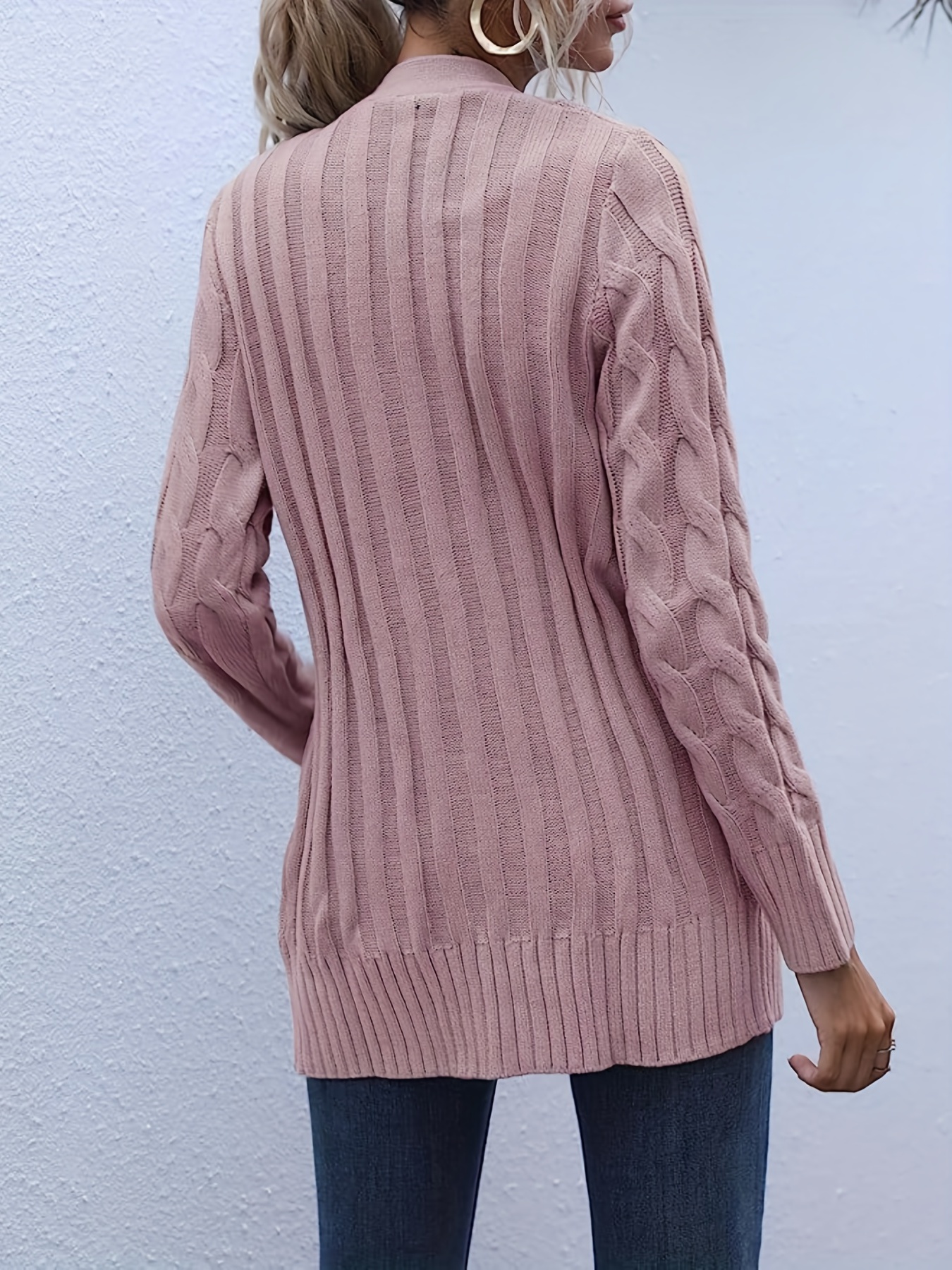 Women Cardigan Casual Autumn Neck Sweater Soft Knitted Single