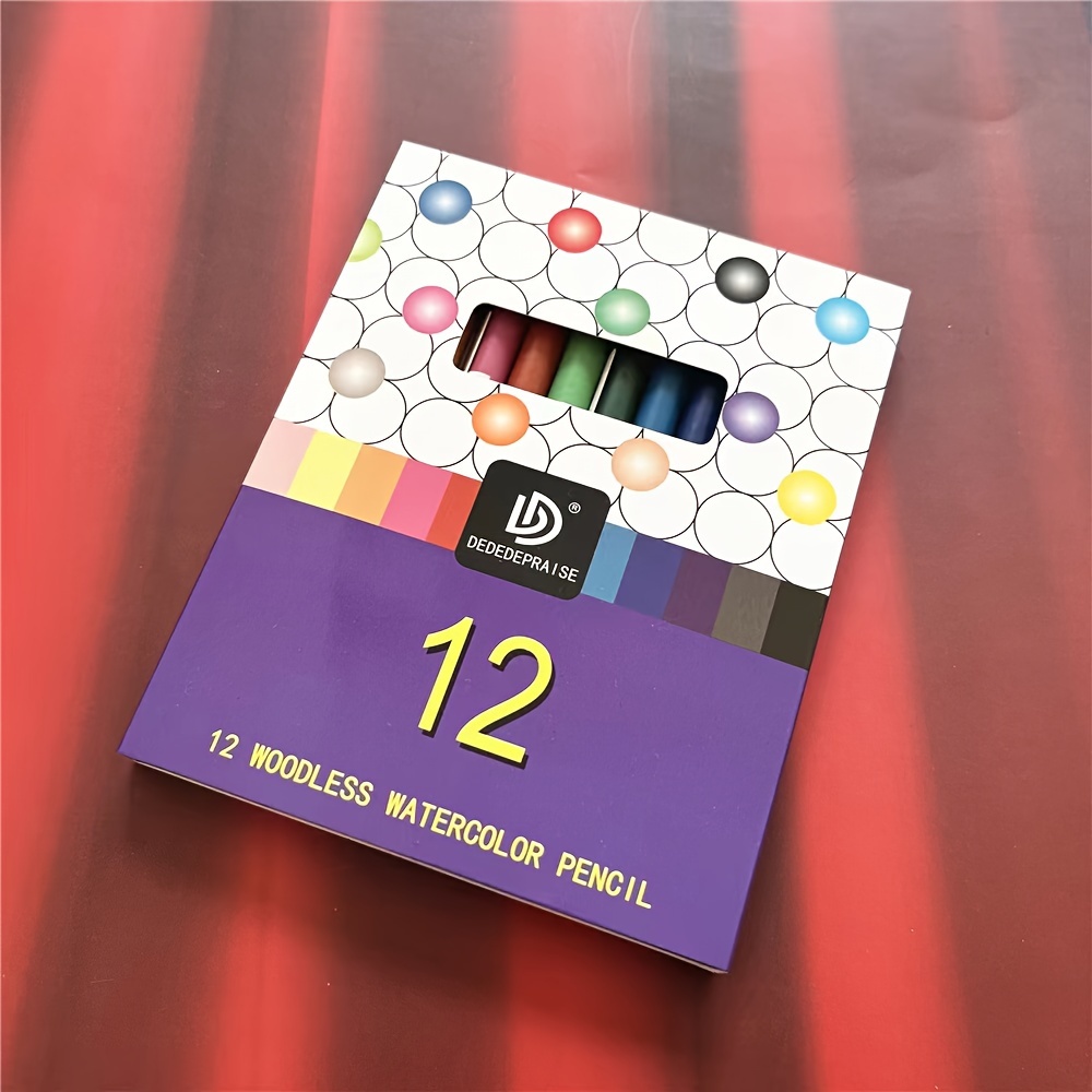 12 Crayon Aquarelle Sans Bois De Couleur De Haute Qualité - Temu
