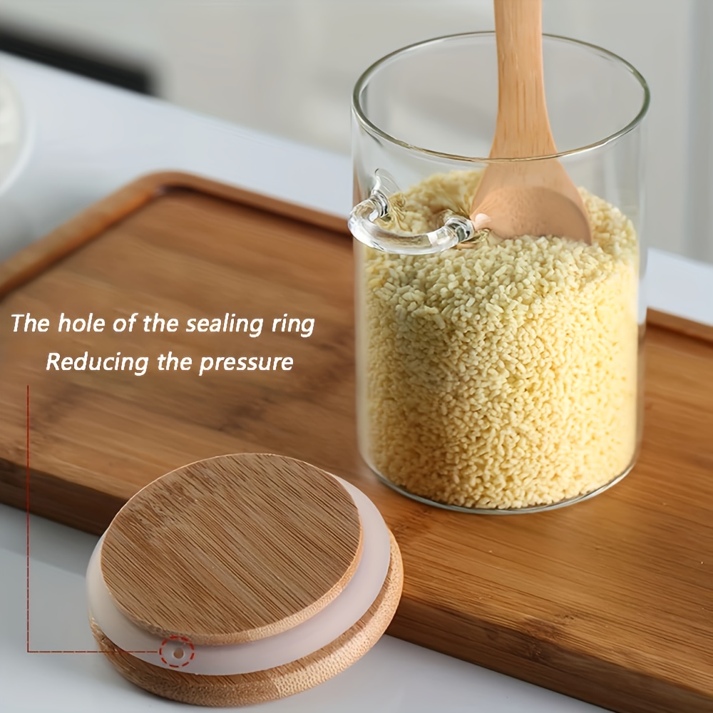 Portable Transparent Food Storage Container With Bamboo Lids - Temu