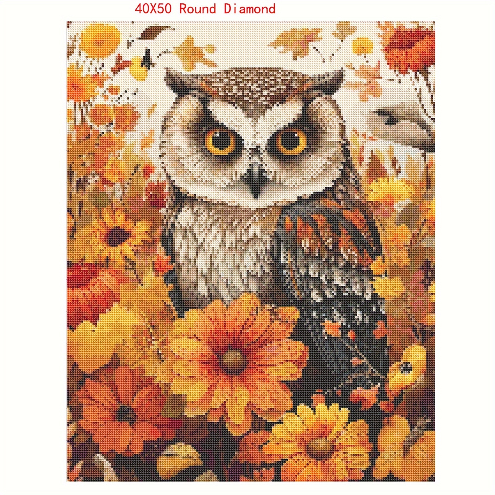 1pc Owl Diamond Painting Kits Adult 5D DIY Diamond Art Painting Crafts,Wall  Decoration Holiday Gift,Round Full Drill Diamond Painting For Home Decor,2