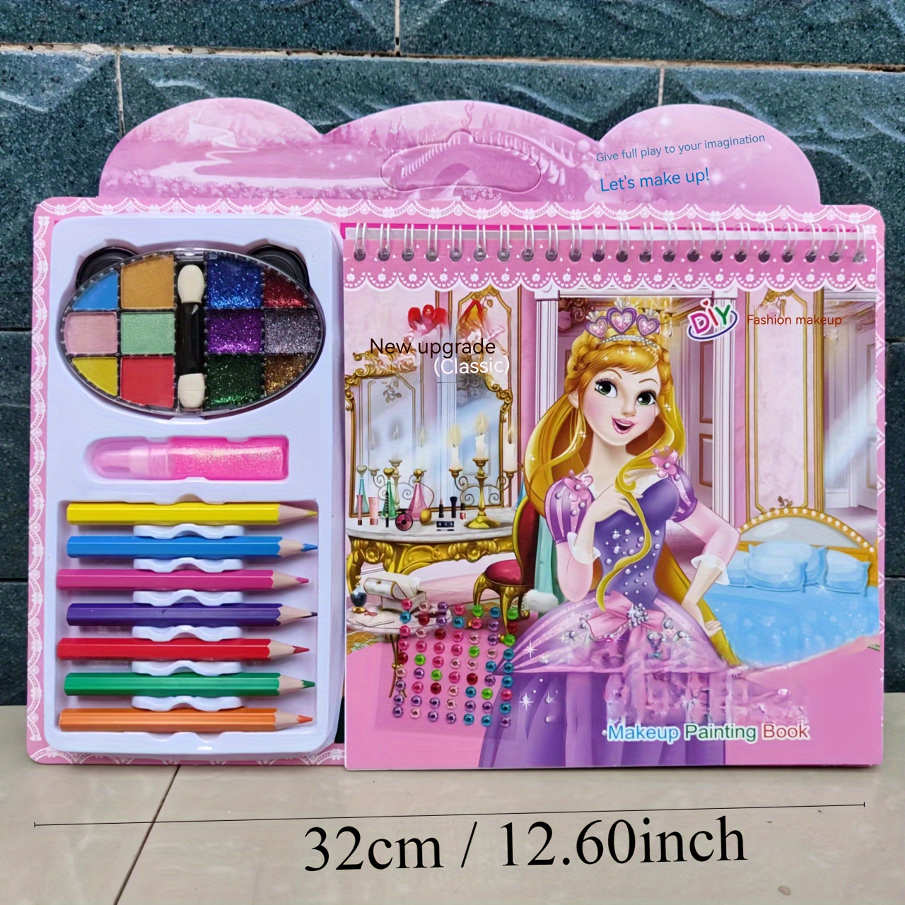 Children's Puzzle Toy Princess Makeup Coloring Set Girls' Dress-up Games  Diy Coloring & Dressing Stickers Cheerful Girl Sticker Album  (1set/10sheets)