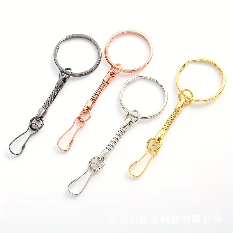 Luxury Keyring With Swiveling Clip Keychain Gold or Silver 