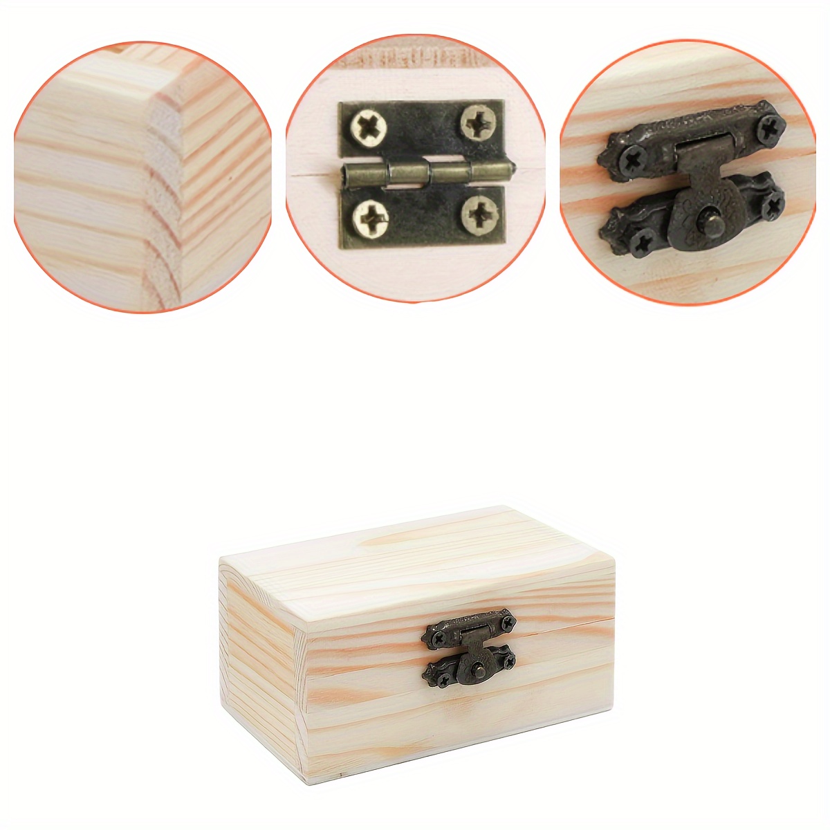 Small Wooden Box Natural Pine Box Unpainted Wooden Box - Temu