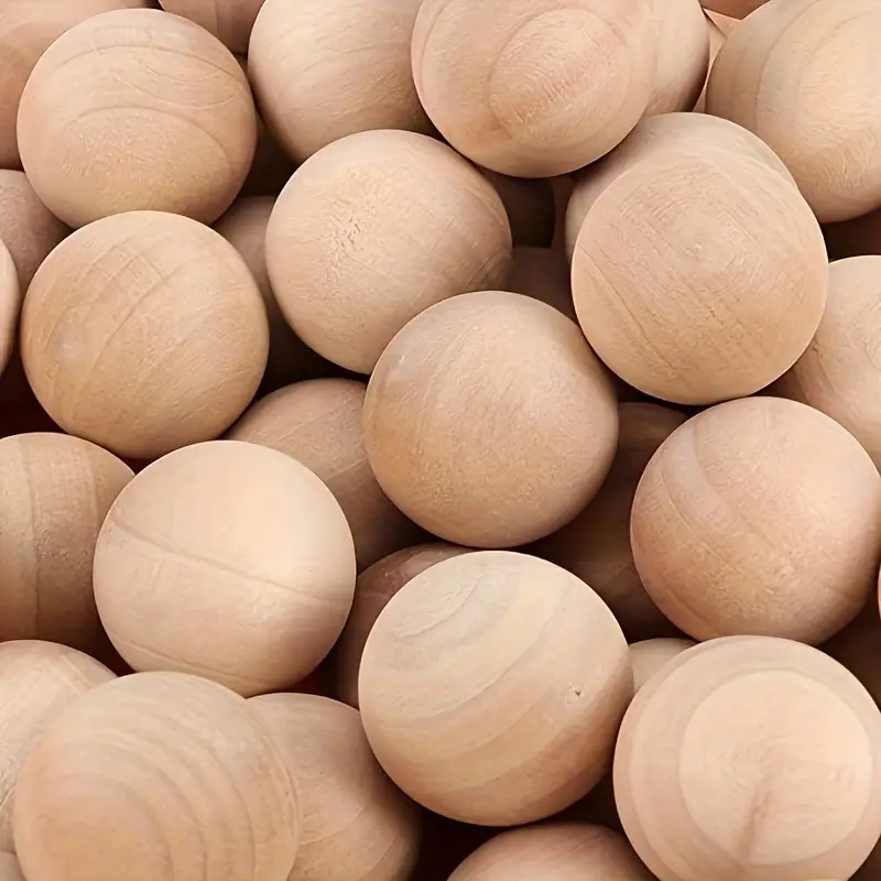 Wooden Balls, Hardwood Birch Balls For Diy Creative Crafts Decorations  Jewelry Making Supplies - Temu