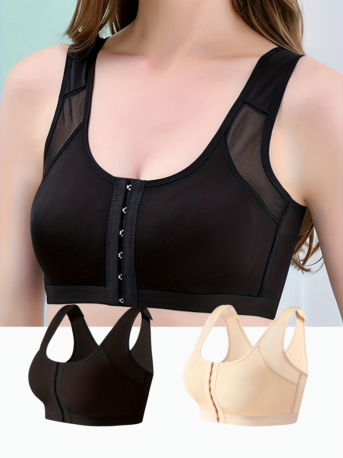 Lady Posture Corrector Bra Wireless Back Support Lift Up Yoga Front Closure  Bra