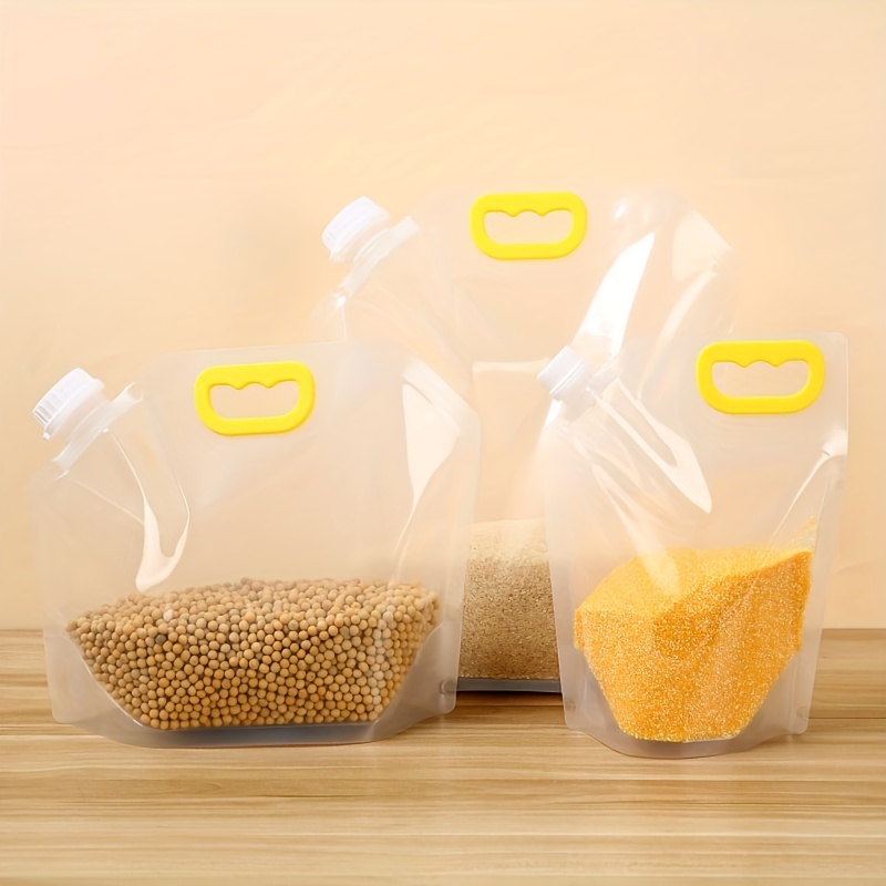 Reusable Self standing Transparent Plastic Food Storage Bags - Temu