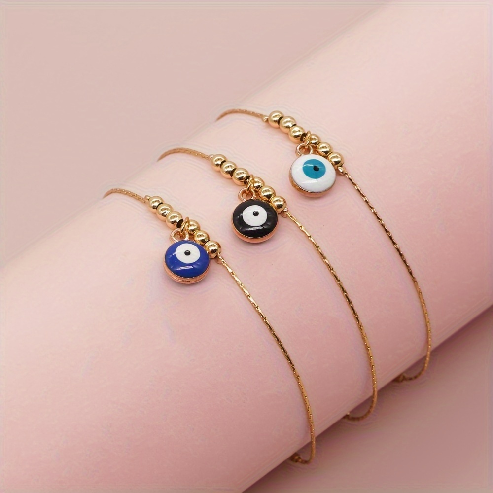 Stylish Golden Imitation Pearl Bracelet For Women Lucky Evil - Temu