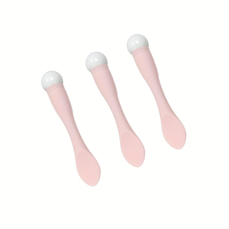 Unique Bargains Eye Cream Massage Sticks Beauty Scoop Makeup Spatula Mini  Spoon for Facial Cosmetic Heart Shape 2.36x0.49 Silver Tone 3 Pcs