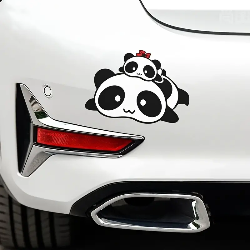 1pc Süße Cartoon Pandas Autoaufkleber, Autotür Stoßstange Windschutzscheibe  Pvc Wasserdicht Aufkleber Aufkleber, Auto Dekoration Zubehör - Auto - Temu