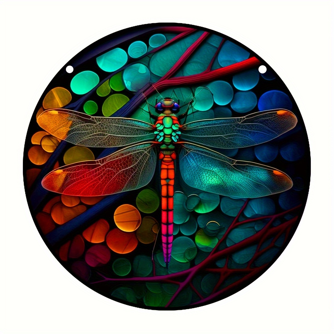 Dragonfly Dye Sun Catcher Hanging Window Christmas Gift Home Decor