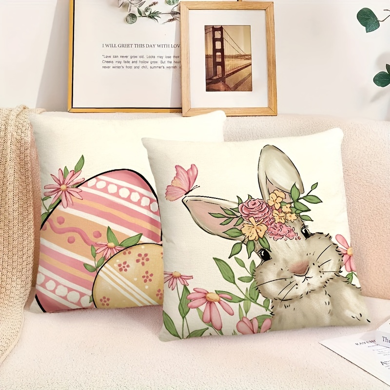 Farmhouse Easter Throw Pillow Covers Spring Easter - Temu