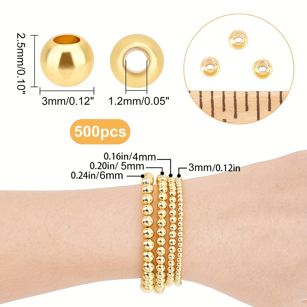 3mm Gold-Filled Round Seamless Beads 100 pcs. - (Regular Hol