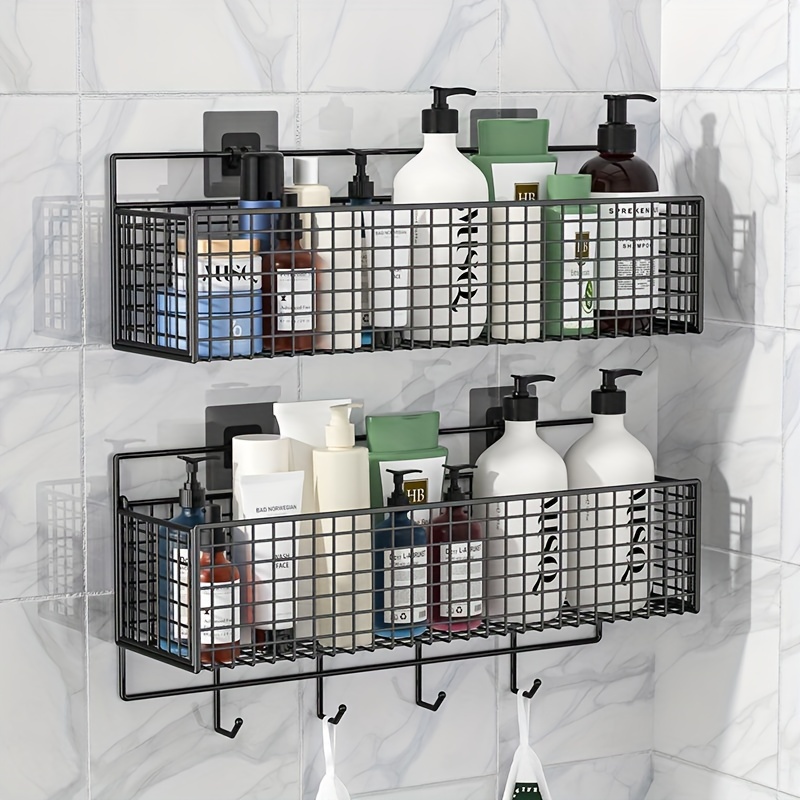 1pc Bathroom Toiletry Storage Rack, No Drilling Bathroom Shelf