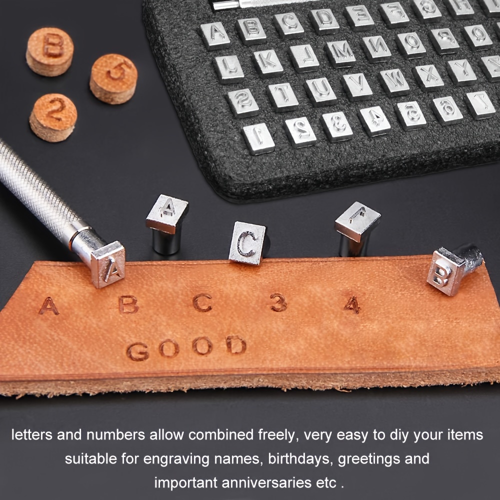 36Pcs Letter Number Leather Stamps Set Hand Engraving Tool Kit For