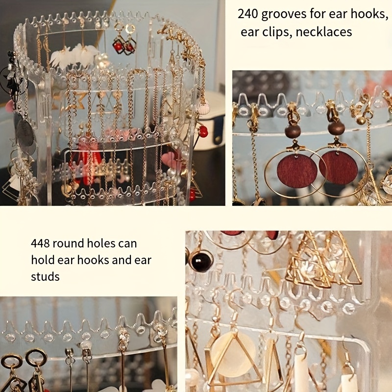 1pc 360° Rotating Earring Holders, Earring Displays, Earring Holder  Display, Earing Display Organize Stud, Earring, Necklace, Home Decor, New  Year G
