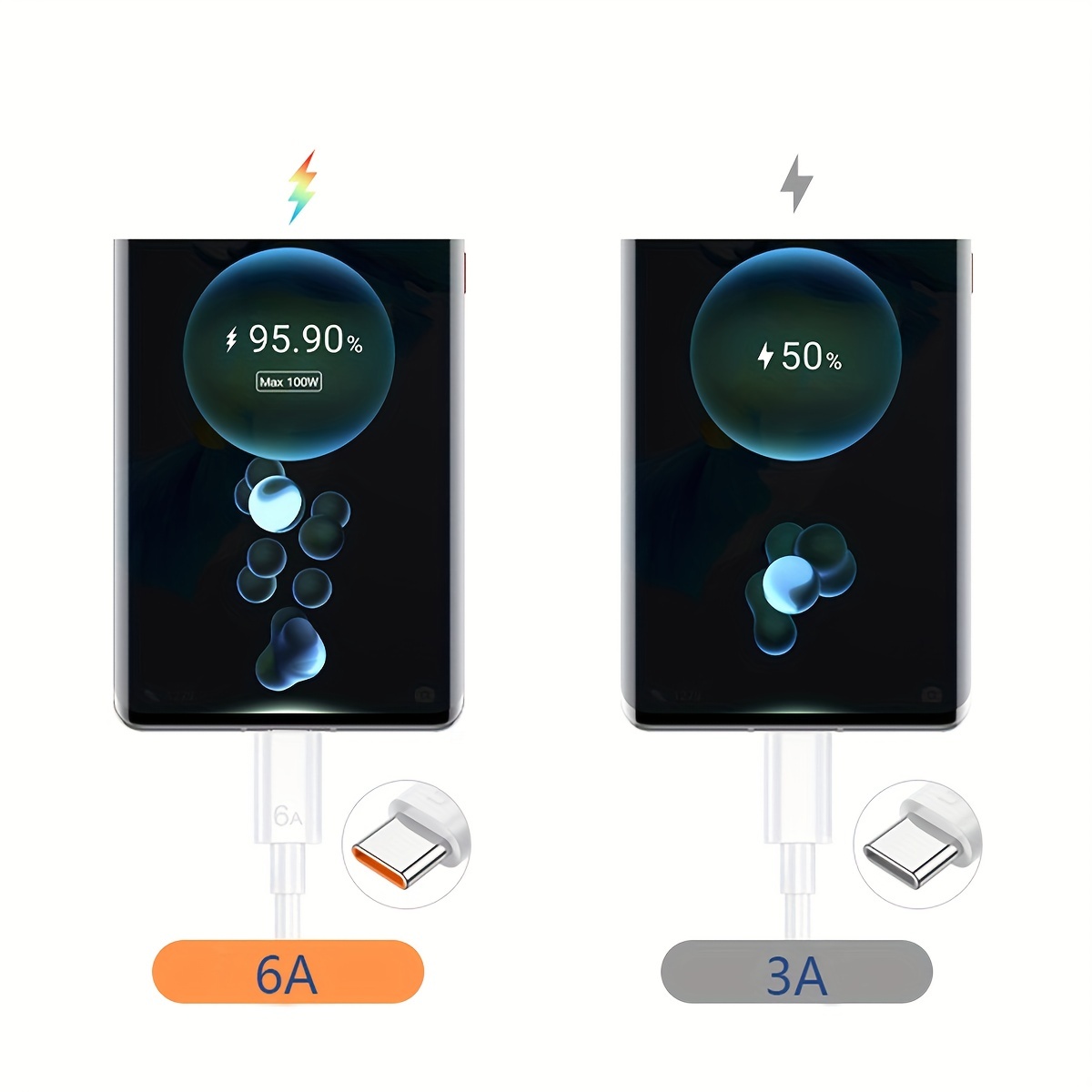 66w Usb C Cable Usb Cargador Rápido Cable Carga Rápida - Temu