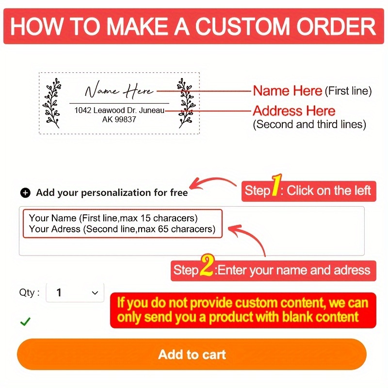 Return Address Stamp, Custom Return Address Stamp, Self Ink Stamp