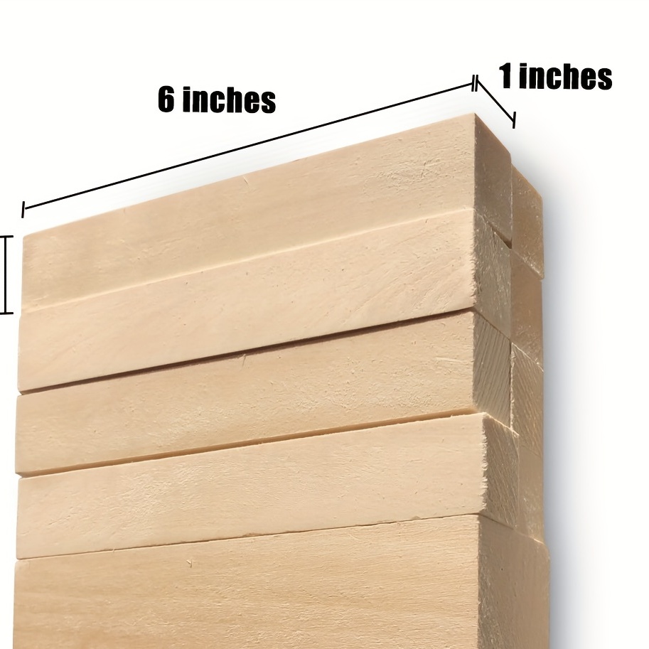 Basswood Blocks Premium Unfinished Soft Wood Block | Square Wood | 4 x 6  x 12