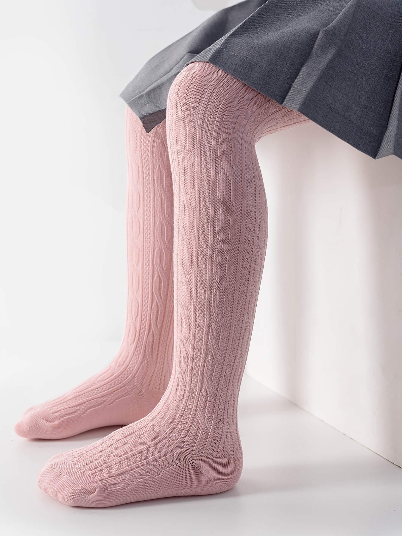 Girls Ribbed Cotton Pantyhose Soft Stretch Tights Leggings - Temu