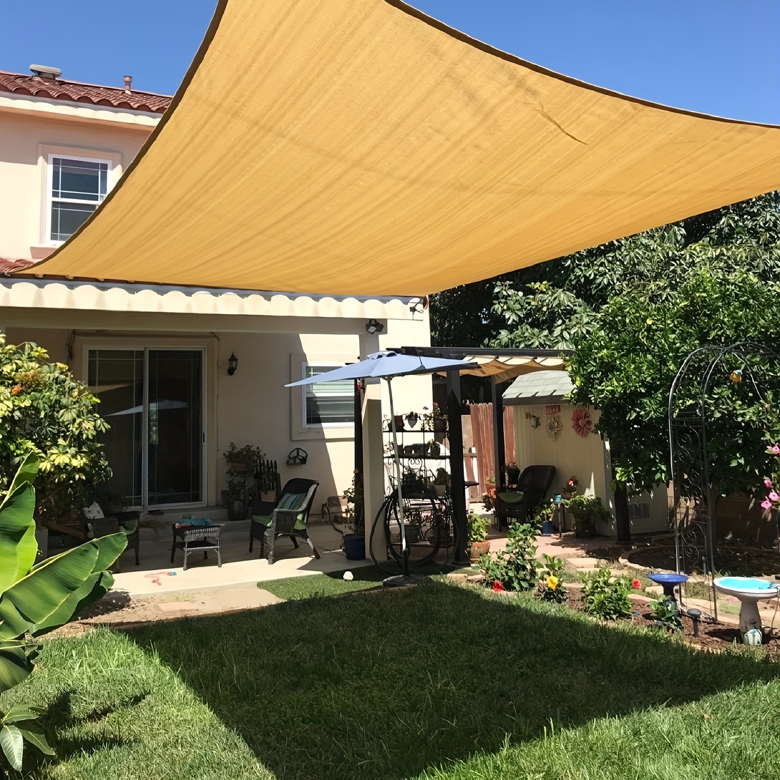 1pc Sun Shade Cloth Outdoor Shade * Pergola Shade Cover 80% Shade Fabric  Balcony Privacy Screen Fence Cover Sunblock With Grommets For Canopy Patio  Lawn Garden Porch Deck Barn Kennel Greenhouse