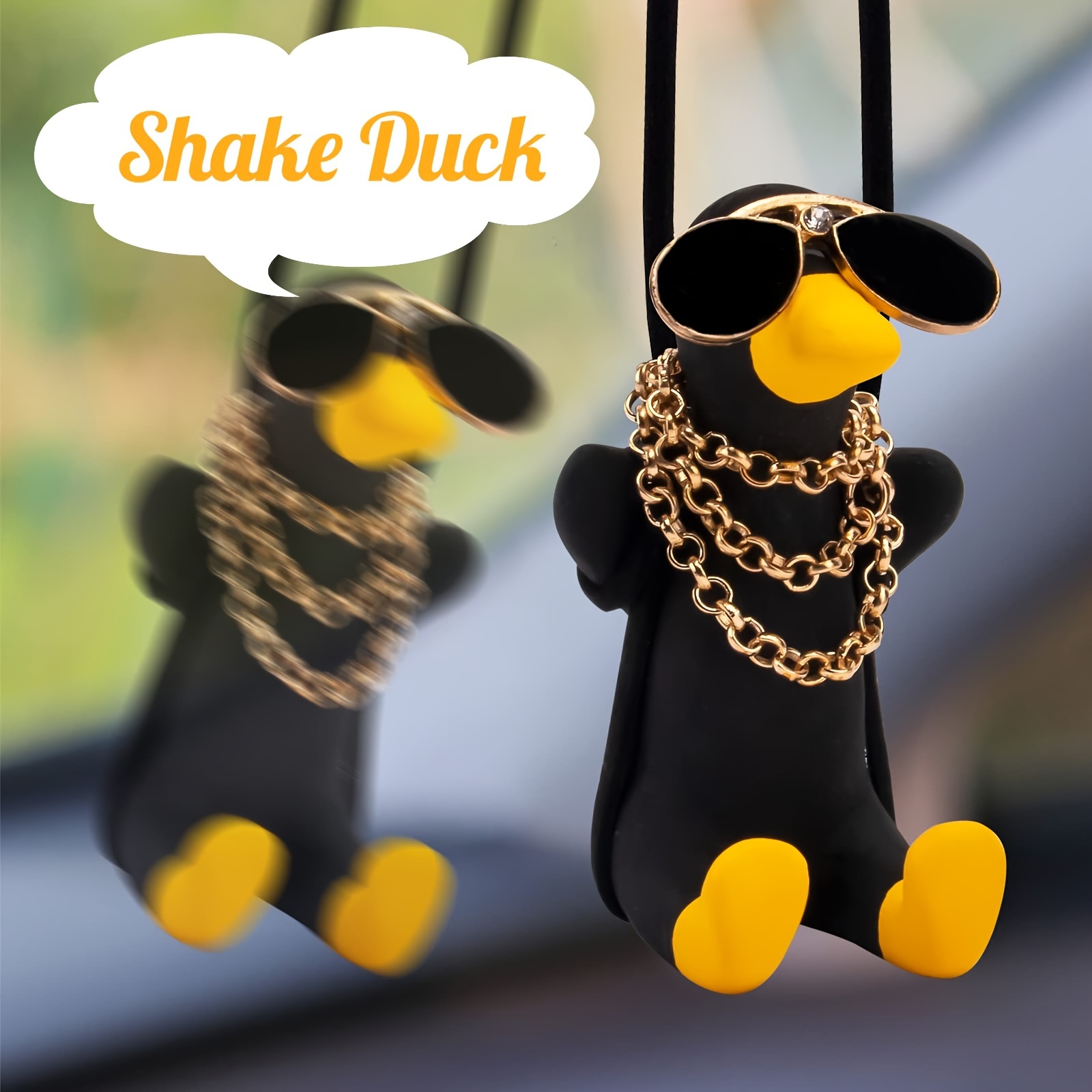 Funny Swinging Duck, Cool Car Accessories for Gifts, Hanging Duck Ornament  