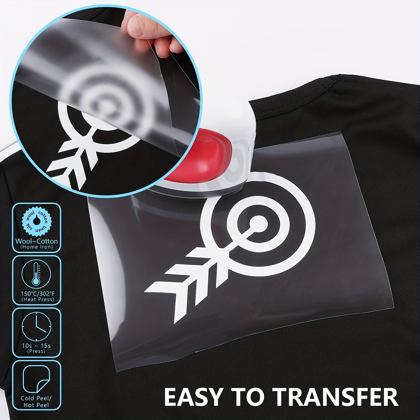 Precut Heat Transfer Vinyl Htv For T shirts Black And - Temu