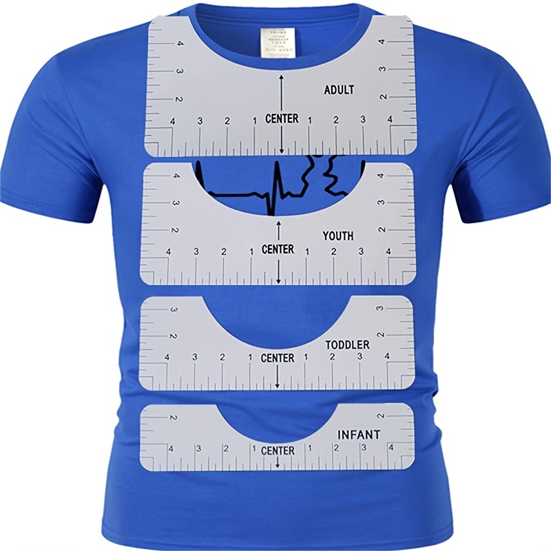  T-Shirt Ruler Alignment Guide Tool with Built-in Size