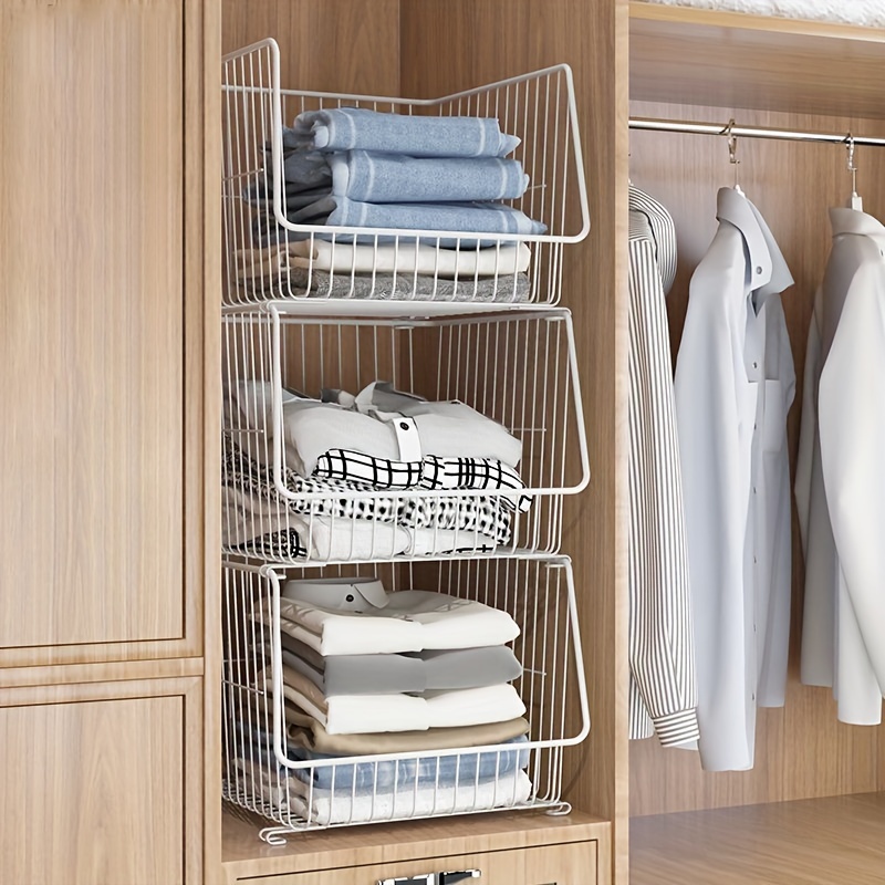 Cabinet Partition Hanging Basket Wardrobe Organizer Storage - Temu