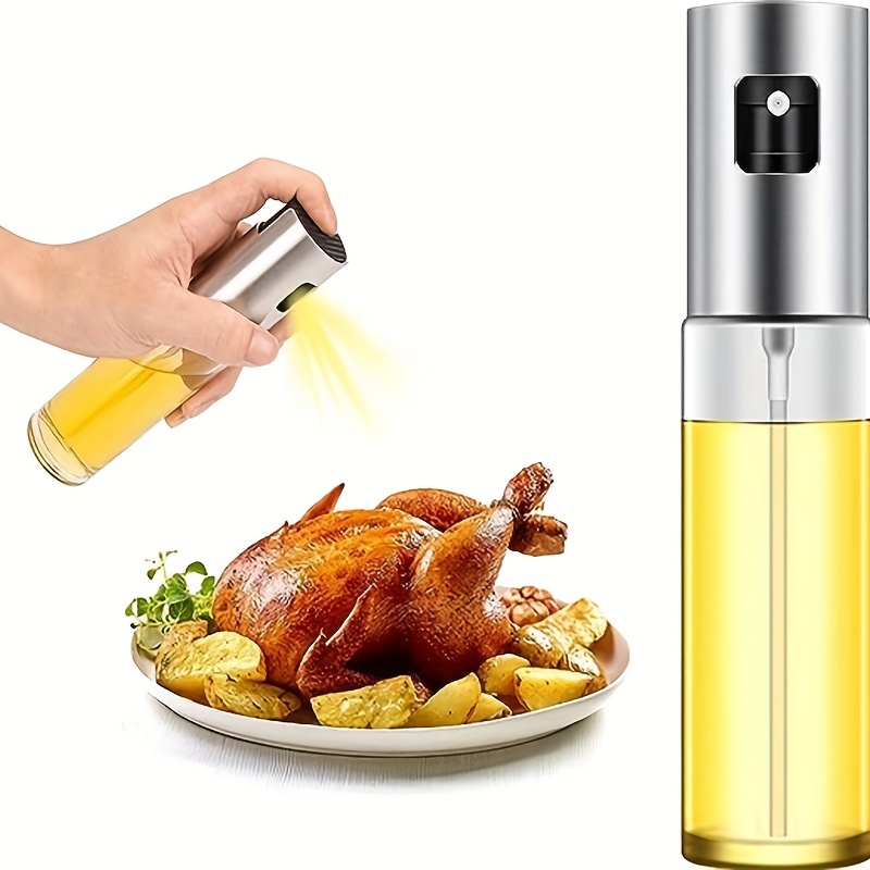 Pulverizador de aceite de oliva para cocinar, botella de aceite de 3.4 fl  oz, rociador de aceite de vidrio portátil para barbacoa, freidora de aire