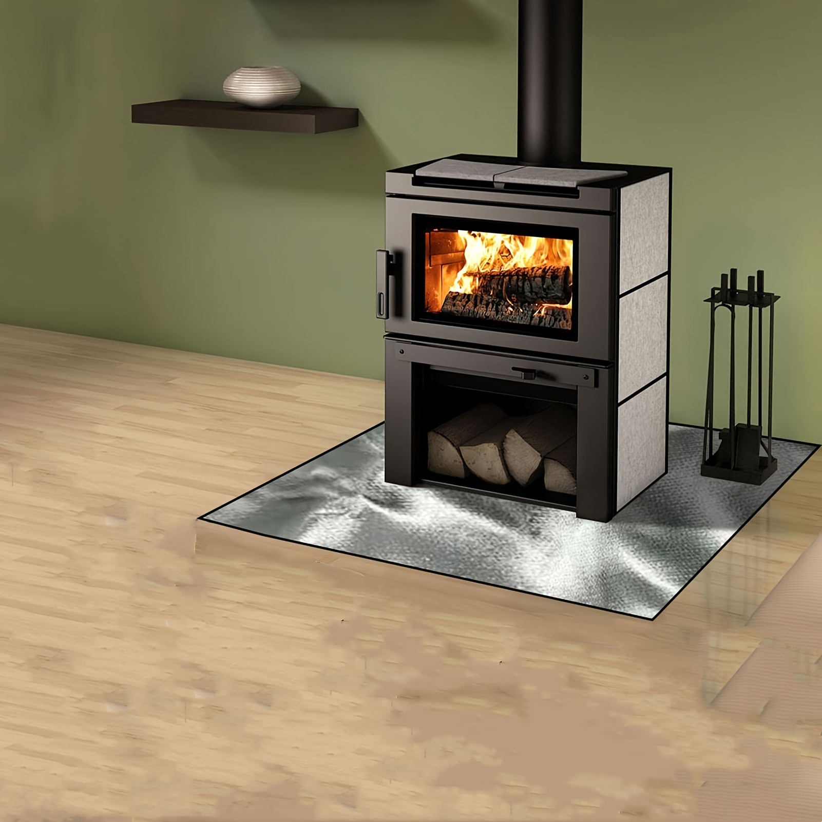 Tapis de cheminée résistant au feu tapis de foyer portable multi