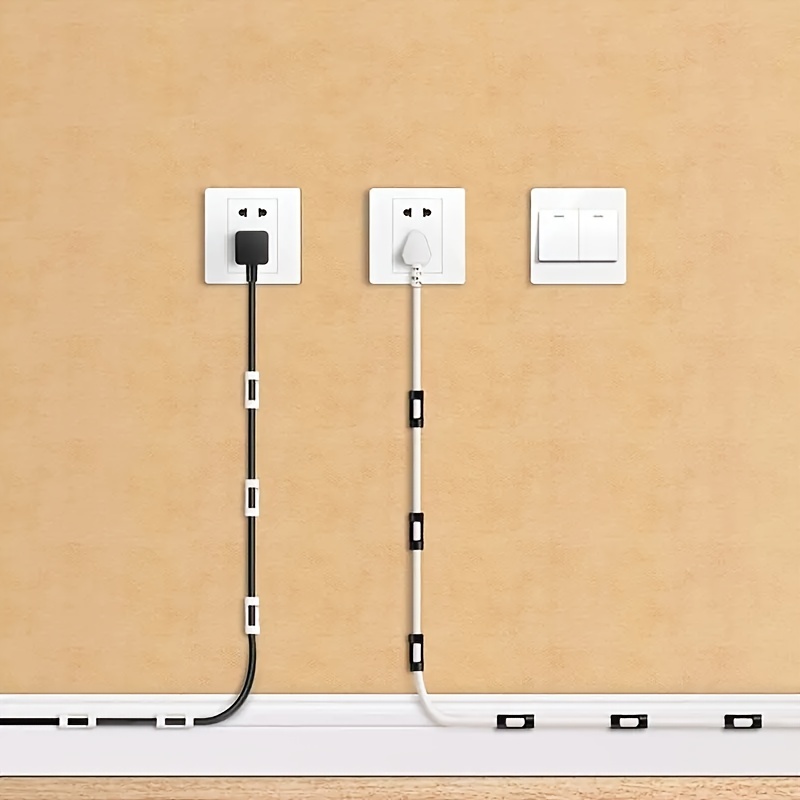 20pcs Self-adhesive Wire Organizer, Cable Clip Buckle Plastic Clips Ties Fixer Fastener Holder