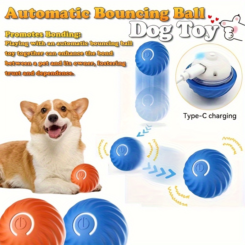 Dog Smart Bouncing Ball, Automatic Rolling Ball Dog/cat Toy, Perfect For  Interactive Fun! - Temu