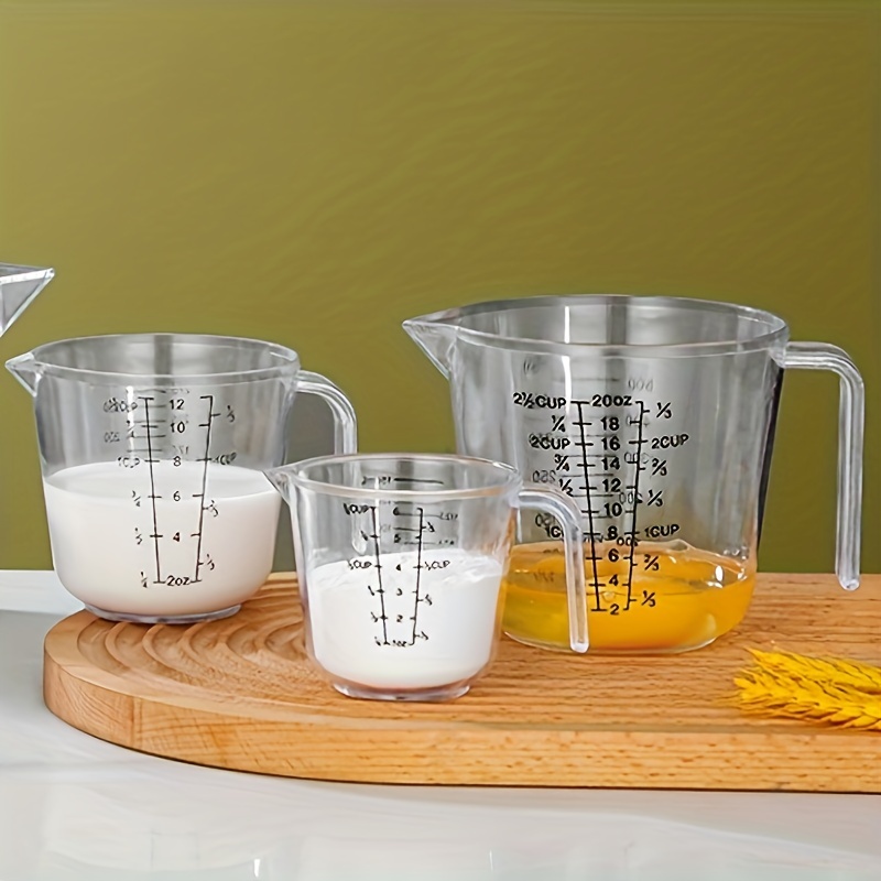 3pcs Stacking Plastic Measuring Cups, Liquid Measuring Cup With
