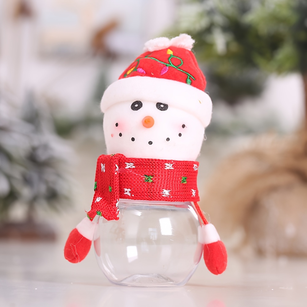 Christmas Decoration Autumn Winter Ornaments Christmas Candy Jar Gift Santa  Snowman Ornament Storage Box Clear Plastic Novelty Cookie Jars Plush Doll  Lid Bottle Party Event - Temu