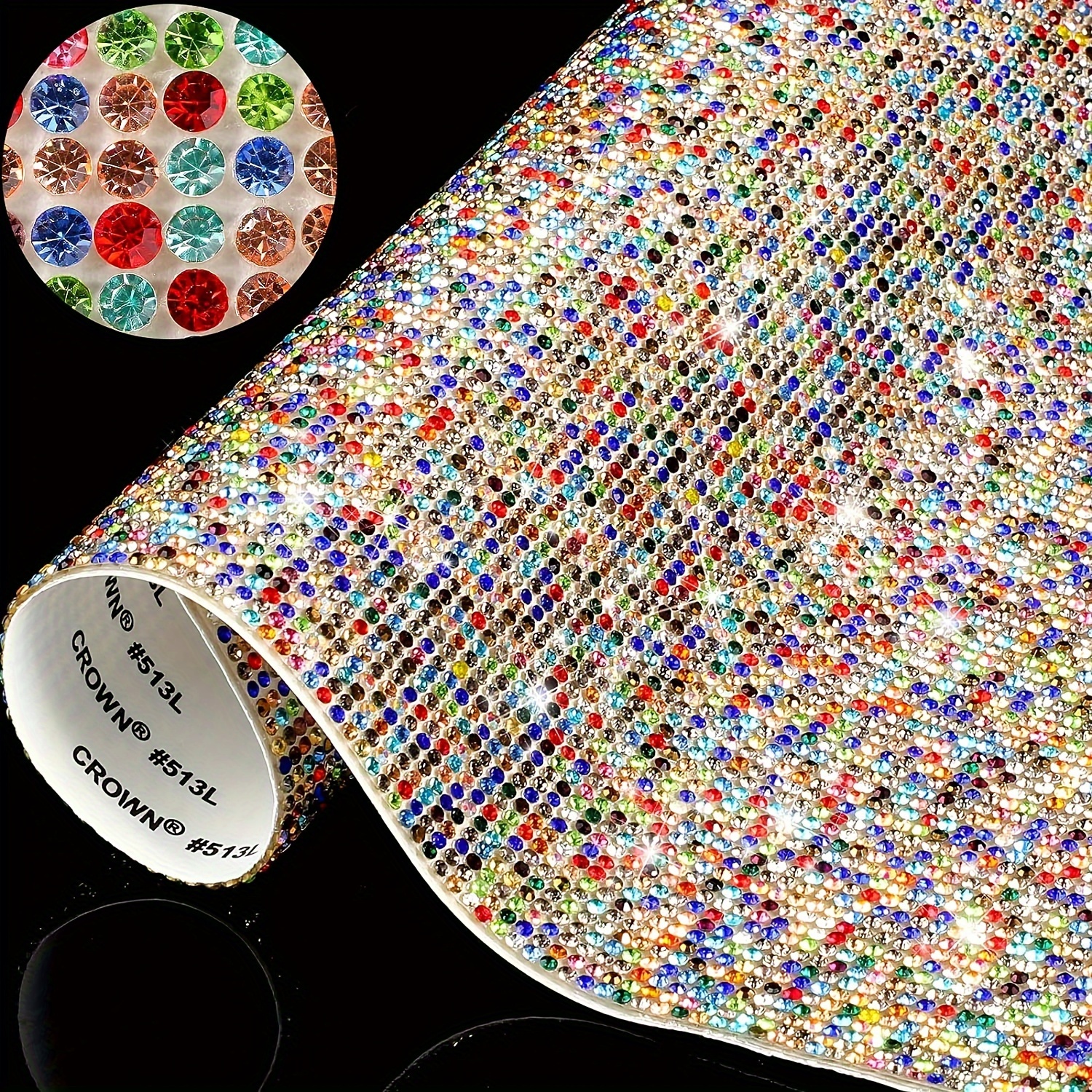12000 Pieces Bling Bling Rhinestone Sheet Rhinestones Sticker DIY Car  Decoration Sticker Self Adhesive Glitter Rhinestones Crystal Gem Stickers  for