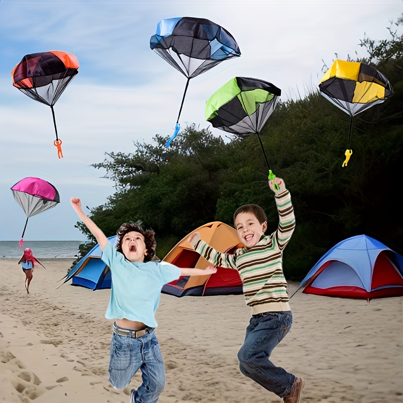 Parachute à main pour enfants, 4 x jouets de parachute à lancer à la main,  jouets de parachute pour enfants, jouets de parachute pour enfants (4 Pcs)