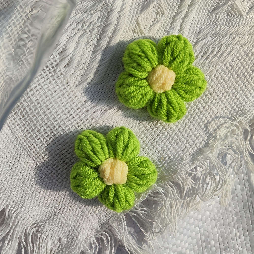 Crochet De Fleur Tressé En Laine Colorée, Patchs Pour Vêtements