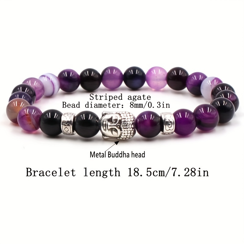 Natural Agate Stretch Hand String Yoga Buddha Bracelet
