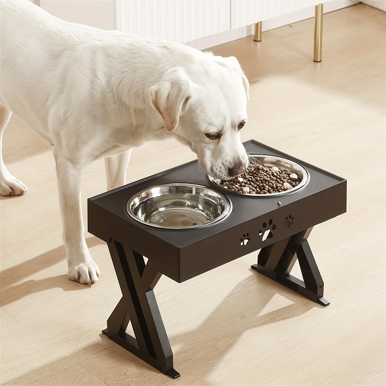 Elevated Dog Bowls Height Adjustable Dog Bowl Holder 3 Heights Dog Feeding  Station With 2 Steel
