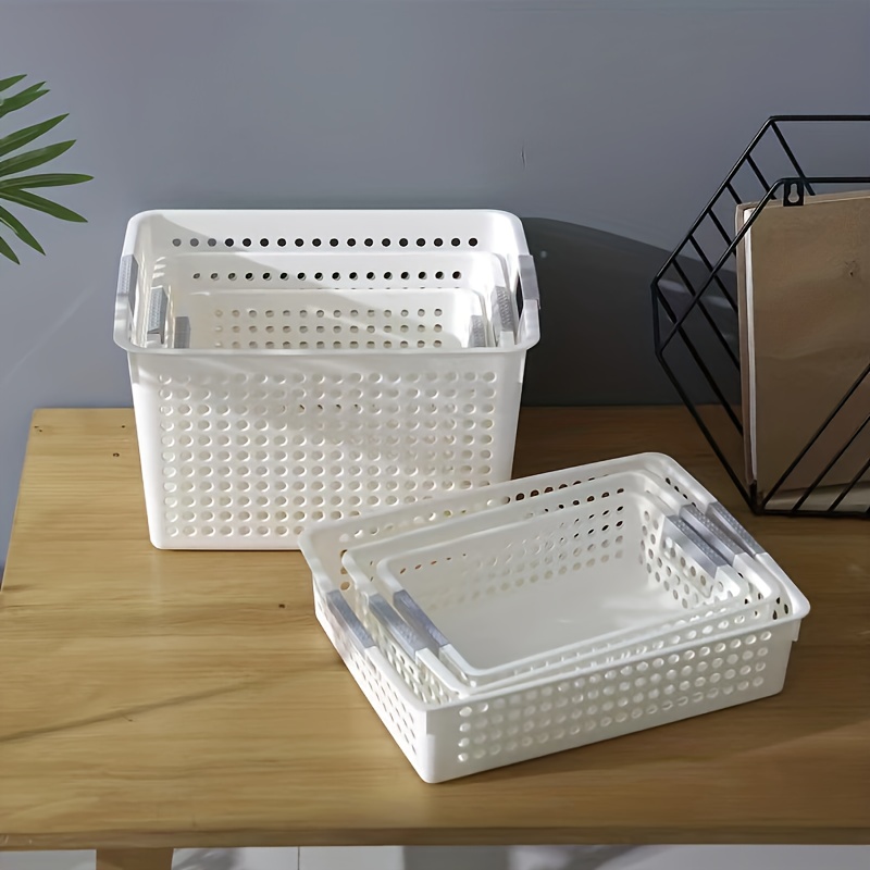 Portable Desktop Storage Box, Hollow Plastic Lidless Storage Basket For  Cosmetic, Stationary, Toiletry, Medicine And Sundries, Household  Multi-functional Storage Organizer - Temu