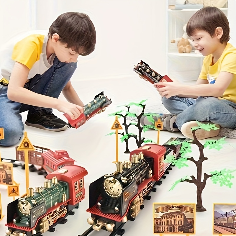 Wooden Train Set Accessories Battery Operated Locomotive Train, Remote  Control Train Vehicles for Wood Tracks, Powerful Engine Train Cars Fits All