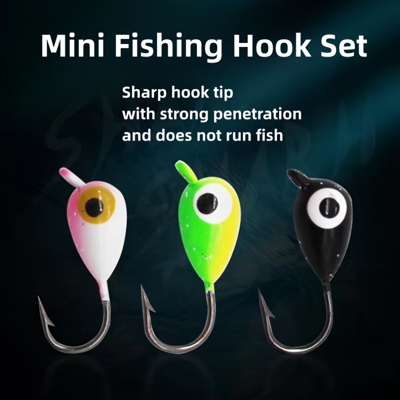6pcs Ice Fishing Hook Set, Mini Jig Head Hook * Bait For Winter Fishing