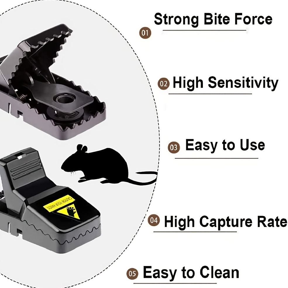 2/4pcs, Trap Mousetrap Indoor Large Reusable Effective Mousetrap Indoor  With Teeth Like Bait Cups Mouse Traps With Powerful Bites To Catch Mice