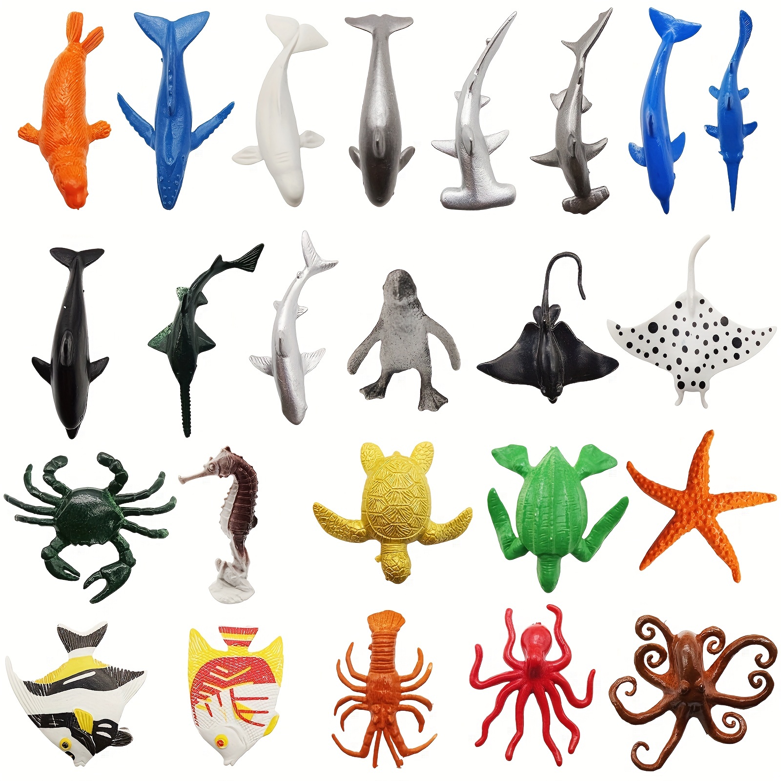 Sea Animal Toys Set: Realistic Ocean Figures For Bathtime Learning